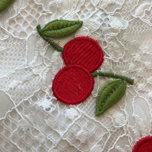 Show Me Your Mumu Rita Ruffle Mini Dress Cherry Embroidered Lace - Picture 4 of 9